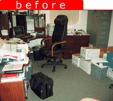 Before an office organization day to unclutter space and mind